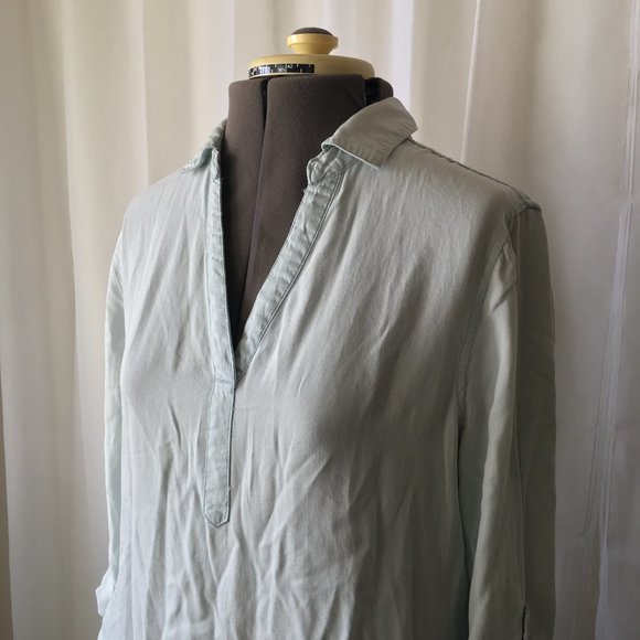 Aina Be Chambray Roll Tab 3/4 Sleeve w/ Pockets - Picture 2 of 6